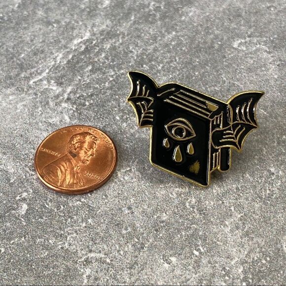 Evil Eye Book Enamel Pin/ Brooch Lapel - Picture 6 of 6